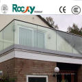 Aluminium U channels balcony railings with safety glass tempered laminated